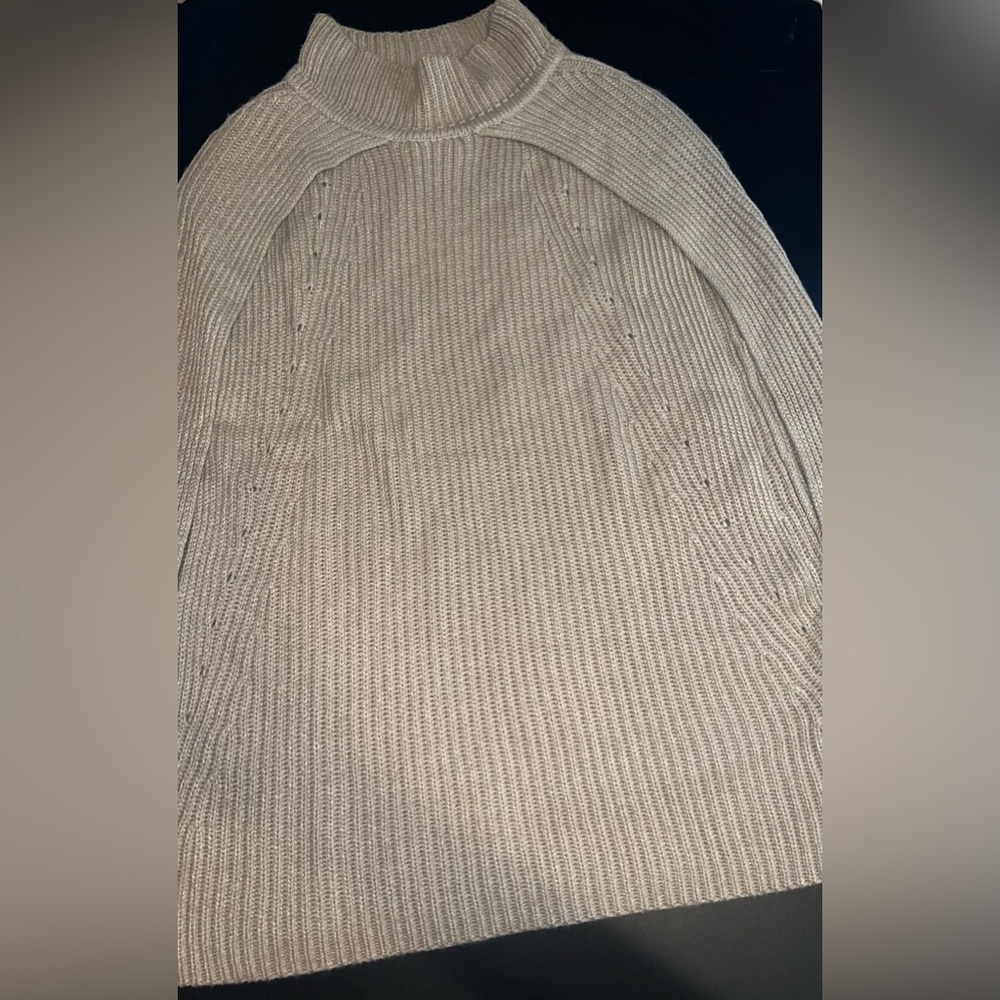 Ella Rafaella Poncho Sweater in Dark Safari Size S/M EUC